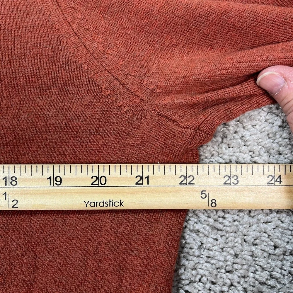 Banana Republic Pullover Mens XL Orange Rust‎ Long Sleeve Merino Wool V-Neck EUC